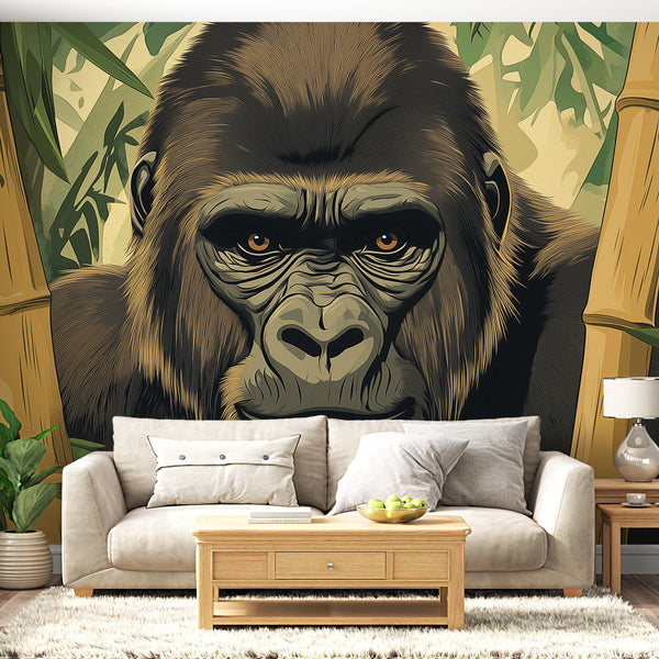 Gorilla Wallpaper | Realistic Majestic Gorilla in Bamboo Forest