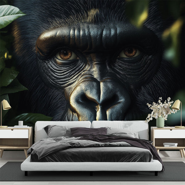 Striking Gorilla Wallpaper | Verdant Foliage Portrait