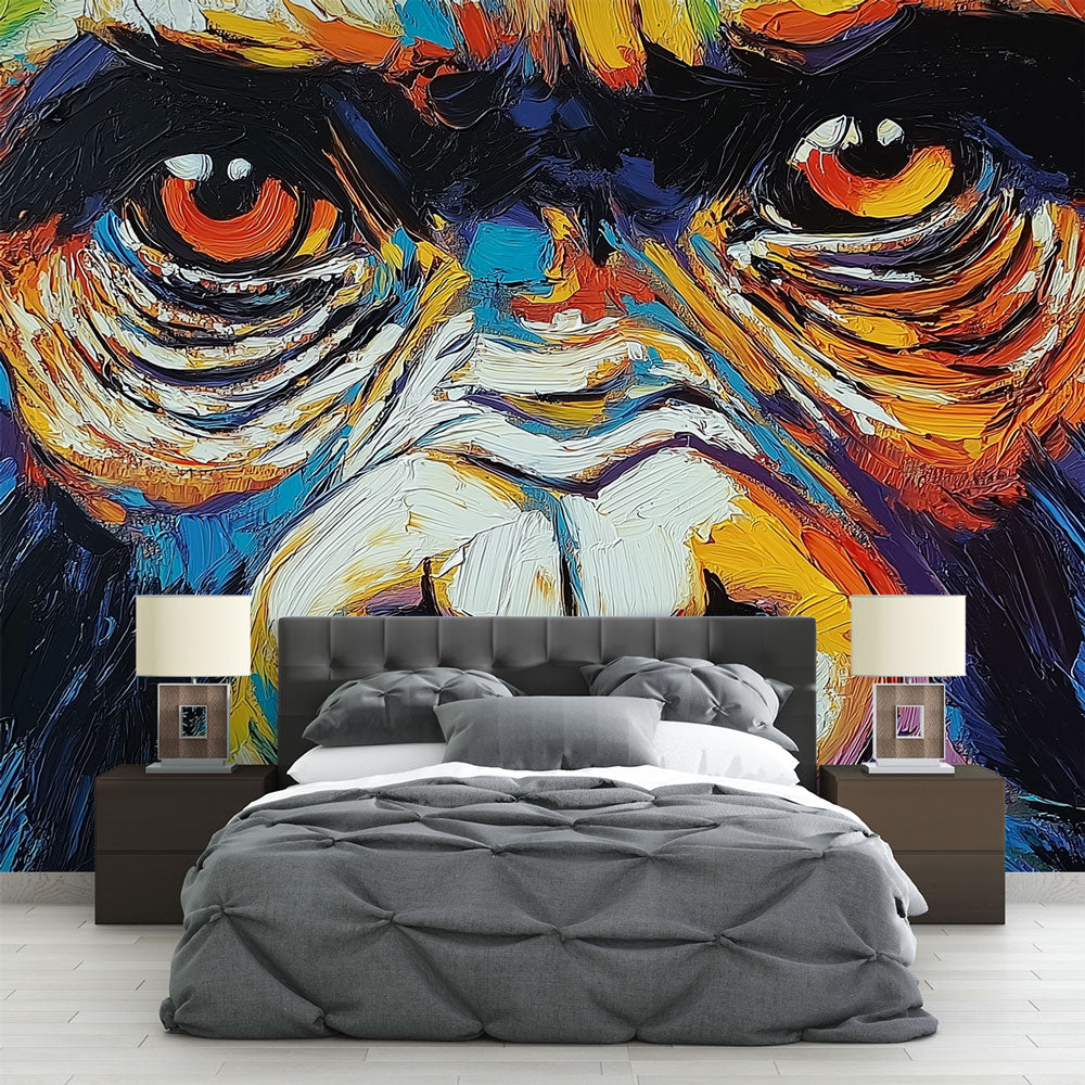 Gorilla Wallpaper | Vibrant Portrait with Piercing Eyes