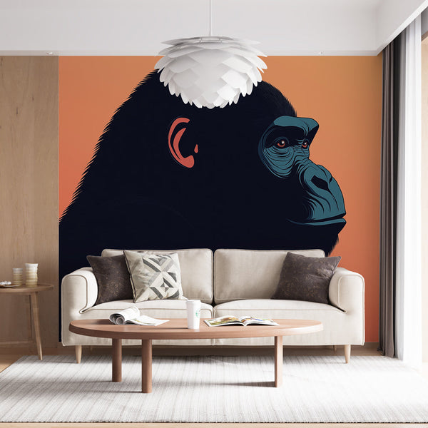 Gradient Gorilla Silhouette Wallpaper | Artistic Design