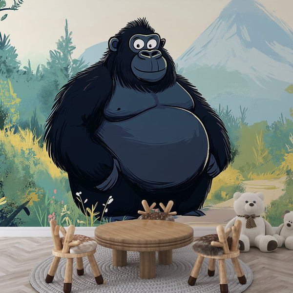Joyful Gorilla Wallpaper | Playful Natural Scene