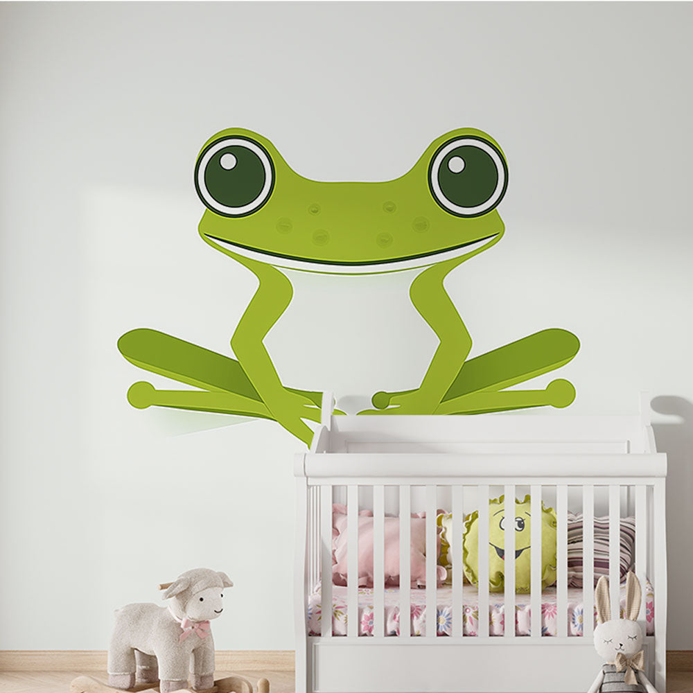 Frog Wallpaper | Green Frog Pattern on Light Background