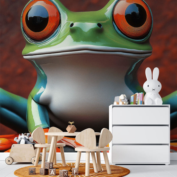 Colorful Frog Wallpaper | Realistic Frog with Orange Eyes