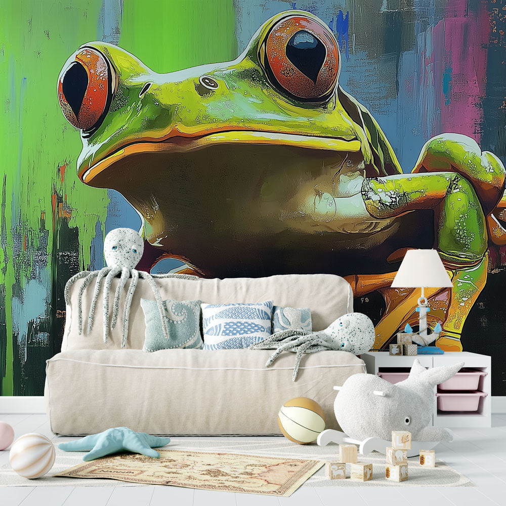 Frog Wallpaper | Colorful Frog on Artistic Background