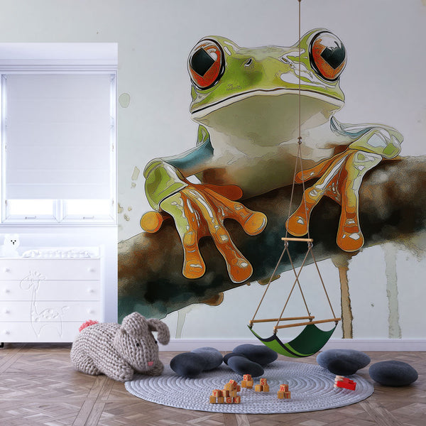 Frog Wallpaper | Colorful Frog on Branch with Calm Backdrop