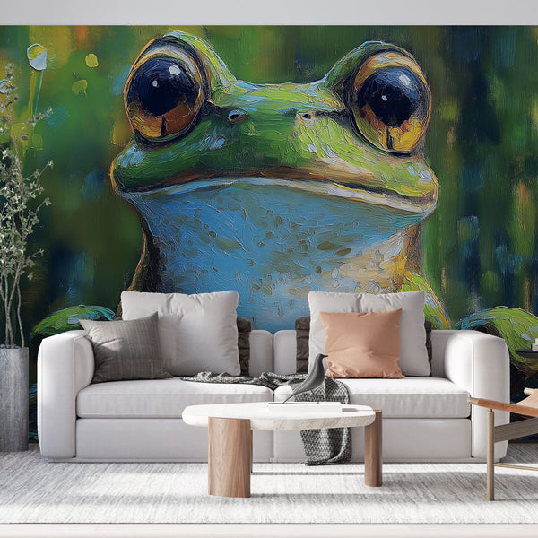 Frog Wallpaper | Colorful Frog Illustration on Natural Background