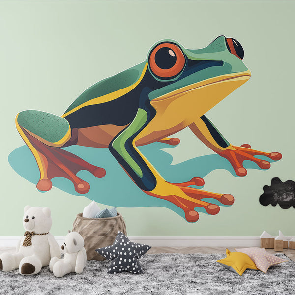 Frog Wallpaper | Colorful Frog on Pastel Background