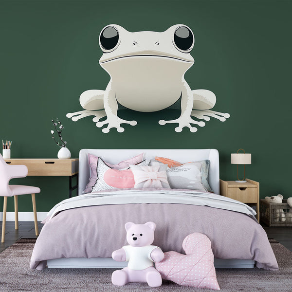 Frog Wallpaper | Minimalist Frog Illustration on Green Background