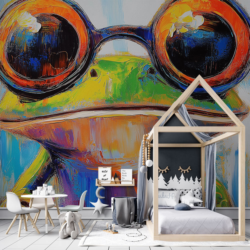 Stylish Frog Wallpaper | Frog with Retro Glasses