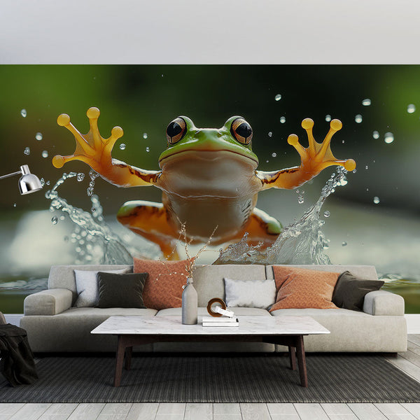 Frog Wallpaper | Colorful Frog in Water Splash