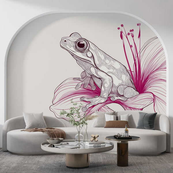 Frog Wallpaper | Elegant Frog Resting on a Delicate Flower