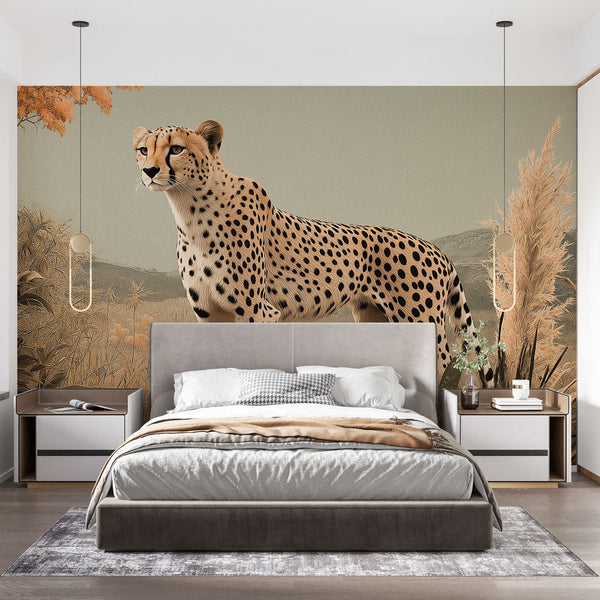 Cheetah Wallpaper | Wild Elegance in Soft Pastel Tones