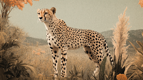 Cheetah Wallpaper | Wild Elegance in Soft Pastel Tones