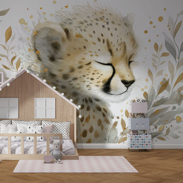 Cheetah Wallpaper | Sleeping Cheetah in Golden Foliage