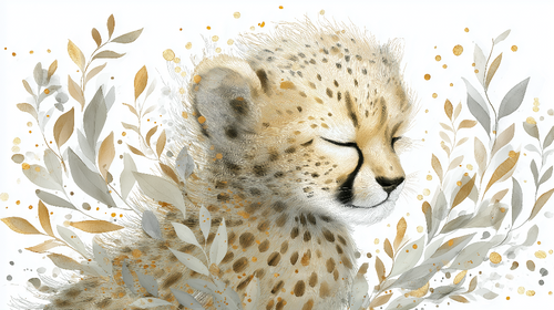 Cheetah Wallpaper | Sleeping Cheetah in Golden Foliage