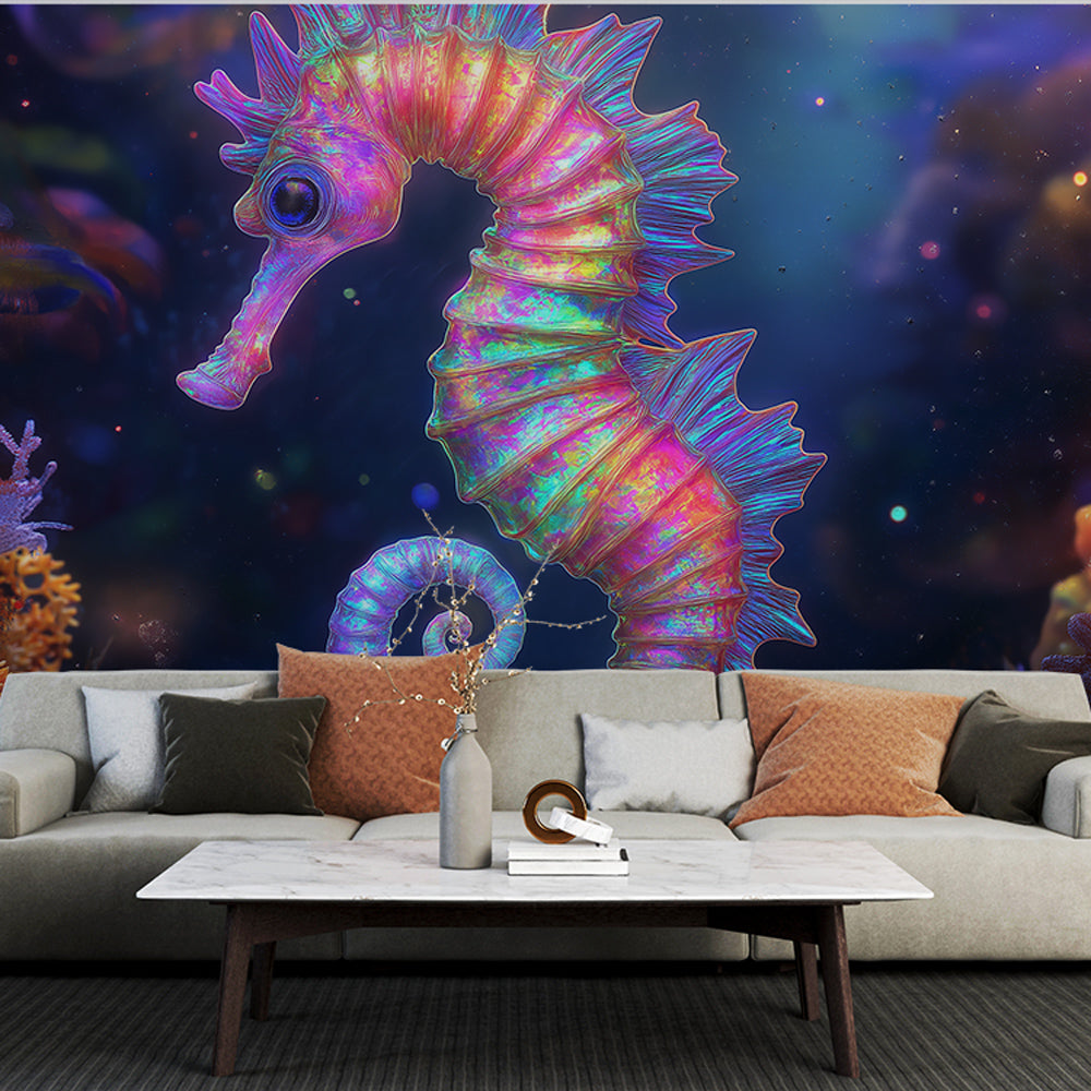Colorful Seahorse Wallpaper | Vibrant Underwater Design