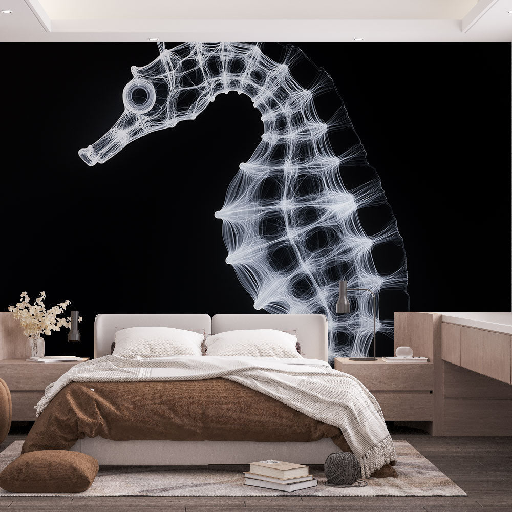 Seahorse Wallpaper | Abstract Luminous Filigree Design