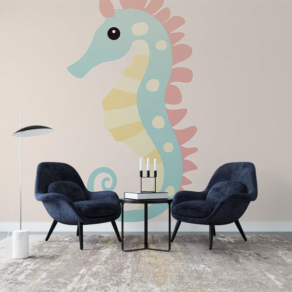 Seahorse Wallpaper | Colorful Cute Seahorse on Soft Background