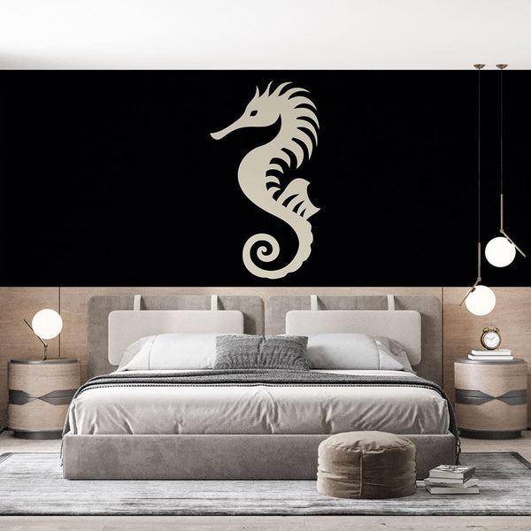 Seahorse Wallpaper | Elegant Minimalist Cream Design