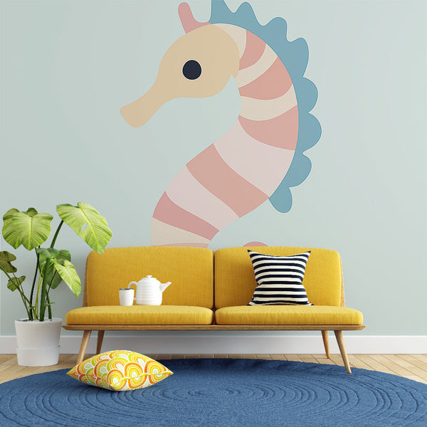 Seahorse Wallpaper | Playful Colorful Stylized Seahorse Design