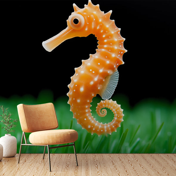 Seahorse Wallpaper | Elegant Textured Black Seahorse