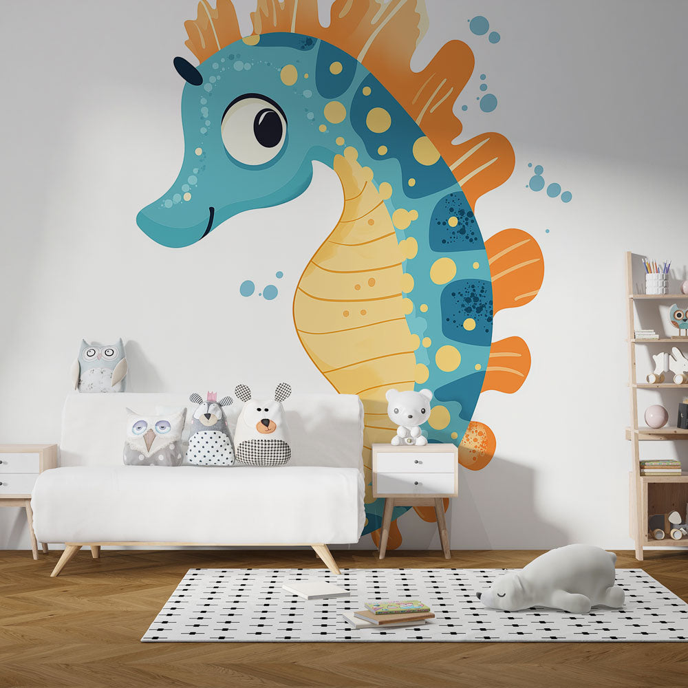Seahorse Wallpaper | Colorful Seahorse with Playful Details