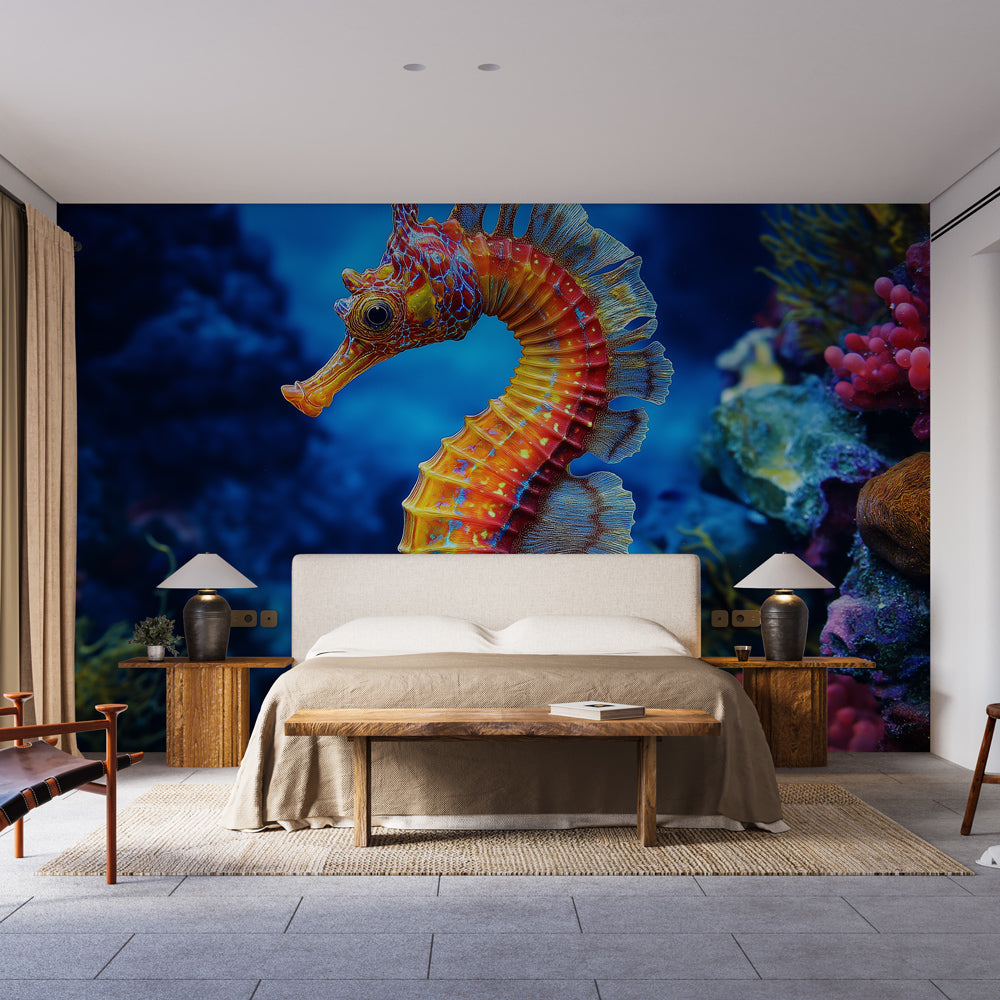 Seahorse Wallpaper | Colorful Seahorse in Vibrant Underwater