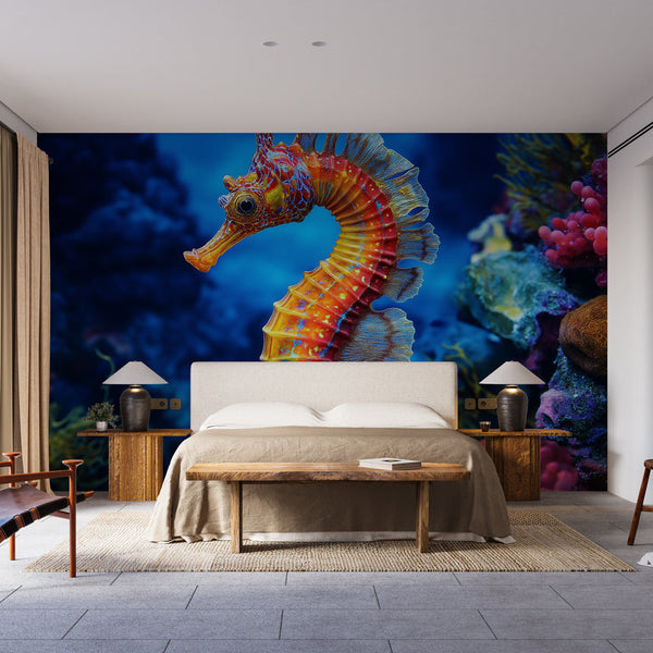 Seahorse Wallpaper | Colorful Seahorse in Vibrant Underwater
