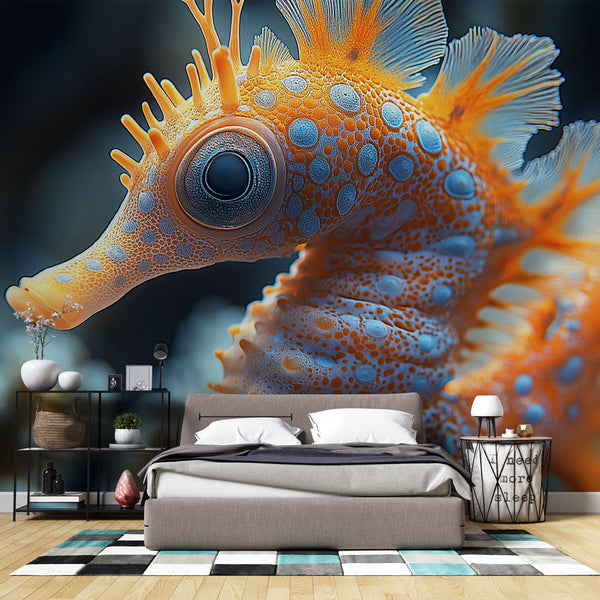 Seahorse Wallpaper | Colorful Seahorse on Marine Background