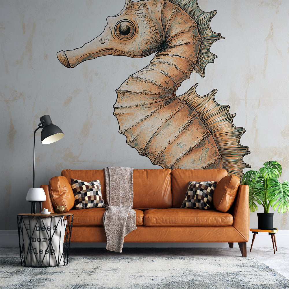 Seahorse Wallpaper | Artistic Soft-Color Illustration
