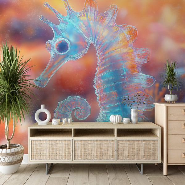 Seahorse Wallpaper | Colorful Translucent Seahorse in Marine Setting