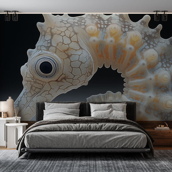 Seahorse Wallpaper | Delicate Transparent Glass Sculptures