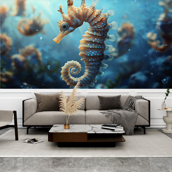 Seahorse Wallpaper | Colorful Seahorse in a Soothing Ocean
