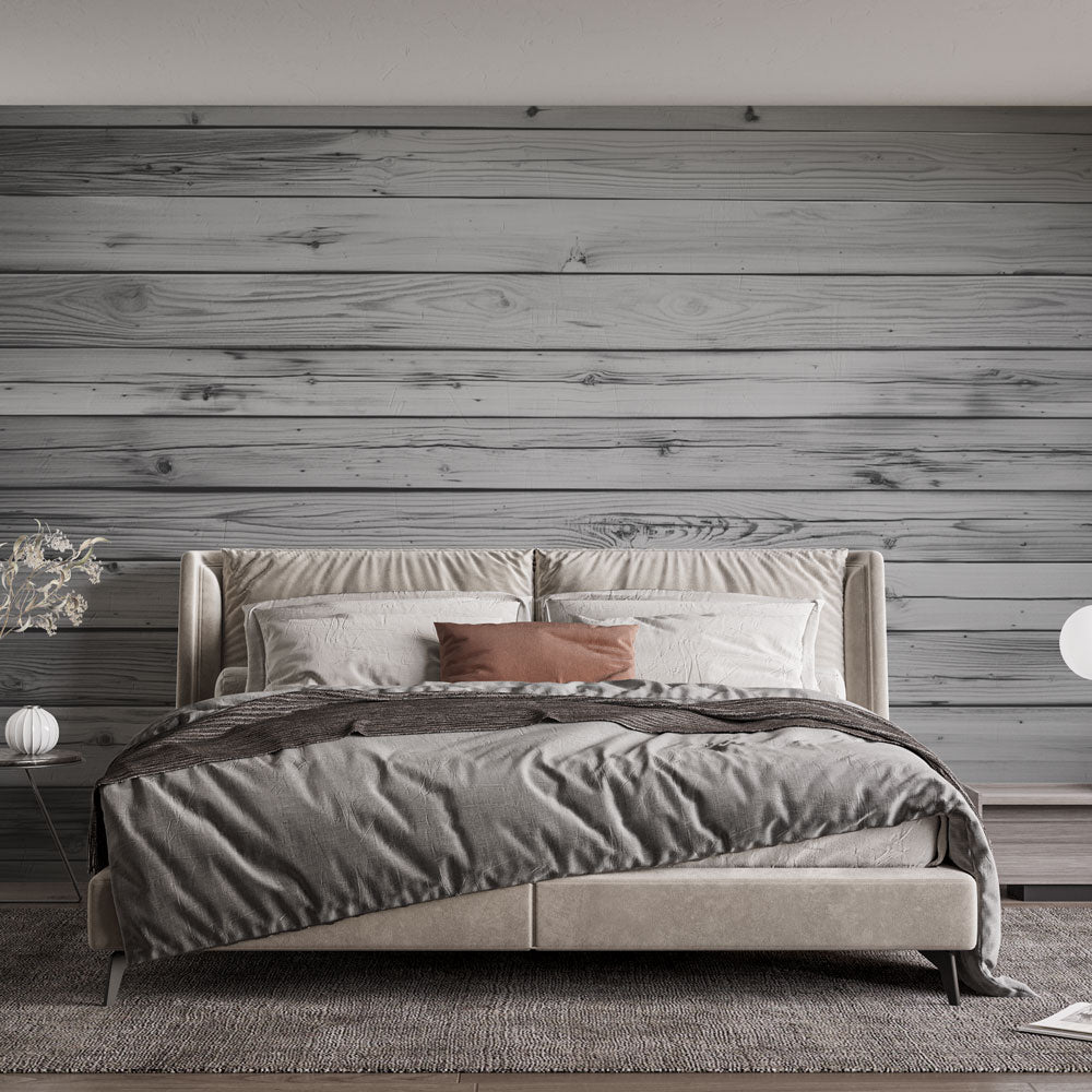 Grey Wood Plank Wallpaper | Wall Mural