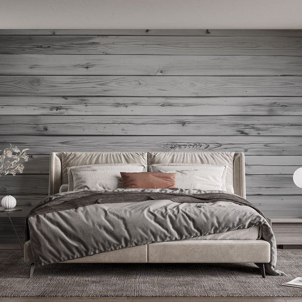 Grey Wood Plank Wallpaper | Wall Mural