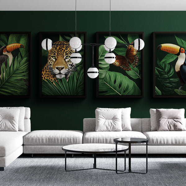 Exotic Animals and Lush Foliage Wallpaper
