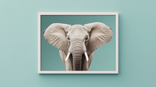 Elegant Elephant Wallpaper on Turquoise Background