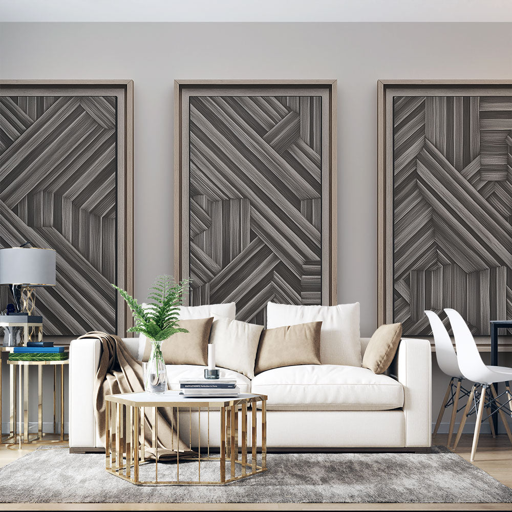 Black White Geometric Wallpaper | Modern Wall Mural Decor
