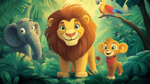 Animated Jungle Wallpaper | Bright Savanna Wall Mural