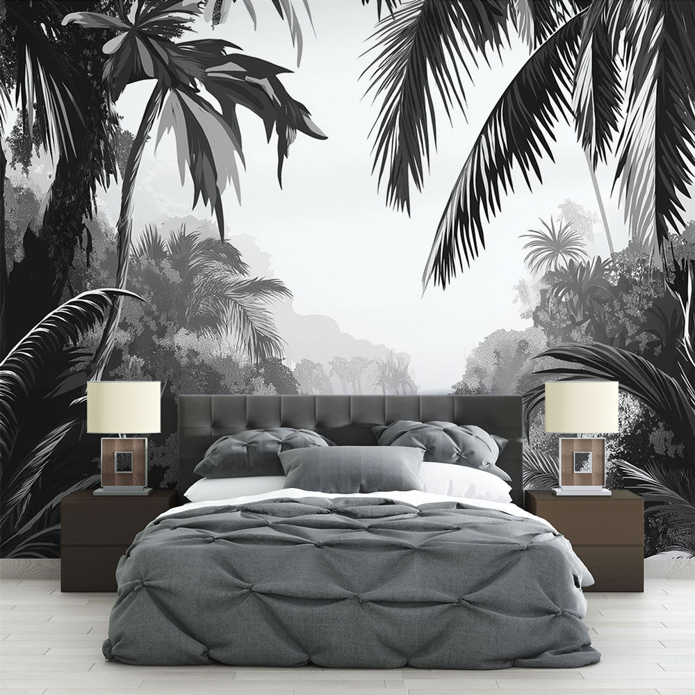 Jungle Wallpaper | Black & White Tropical Atmosphere