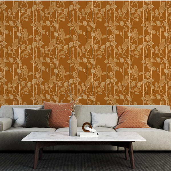 Jungle Wallpaper | Monkeys and Foliage Wall Mural in Warm Tones