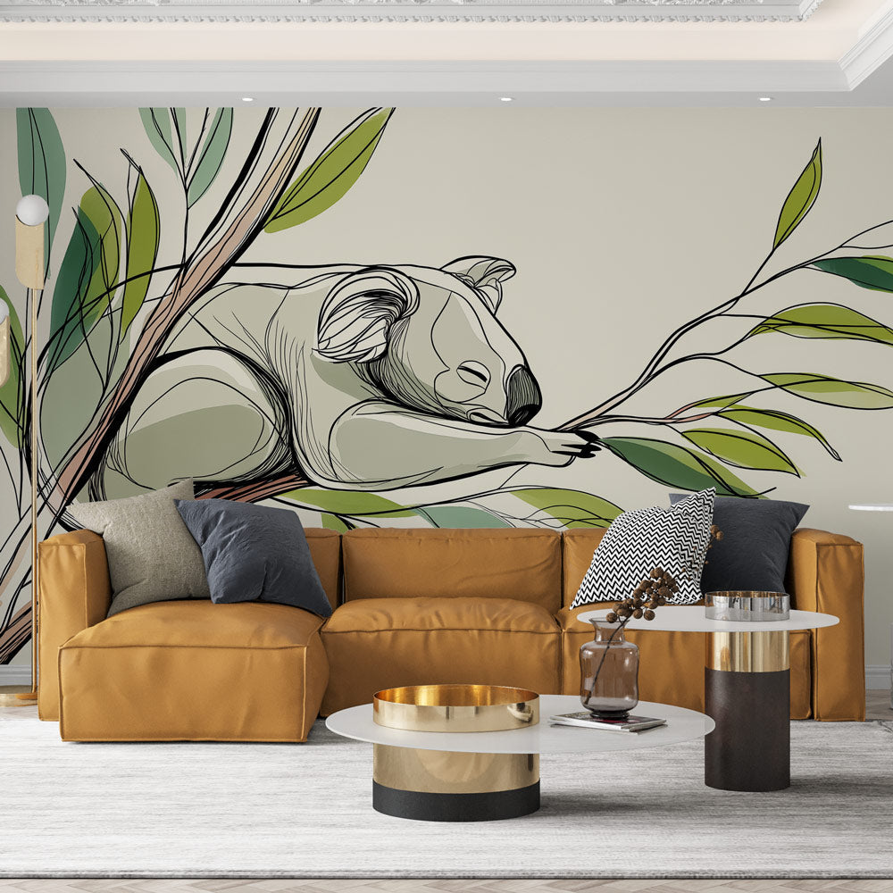Koala Wallpaper | Peaceful Koala Resting on a Leafy Branch