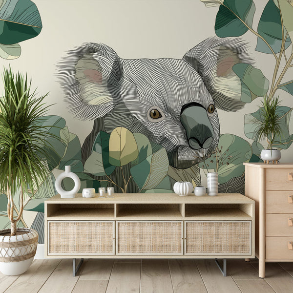 Koala Wallpaper | Quiet Koala Surrounded by Delicate Foliage