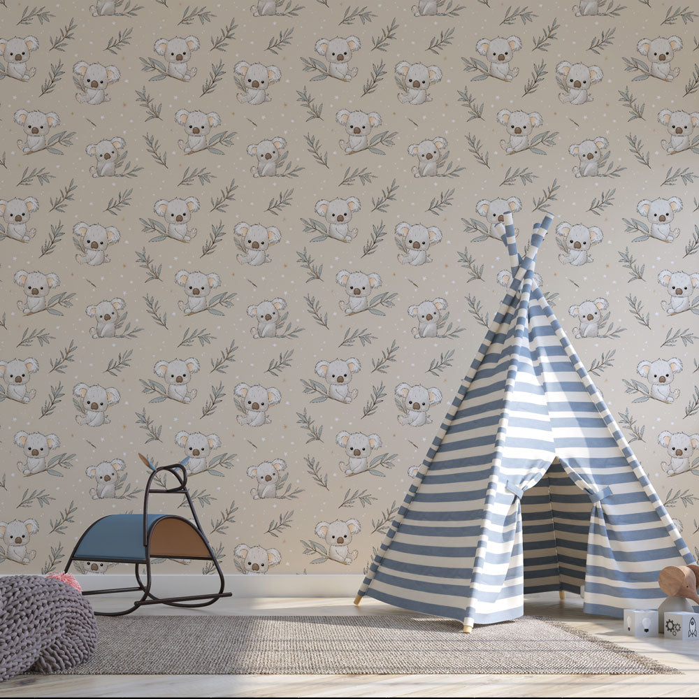 Koalas Wallpaper | Sweet Koalas Framed by Soft Foliage
