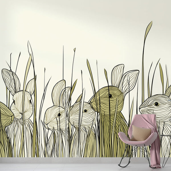 Rabbit Wallpaper | Delicate Rabbits in a Natural Meadow