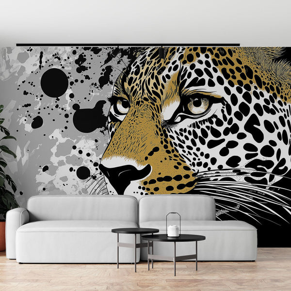 Leopard Wallpaper | Graphic Burst on Abstract Backdrop