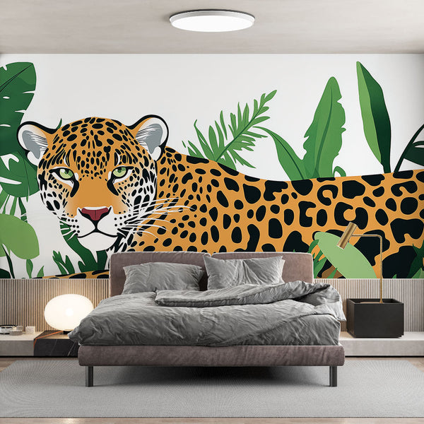 Majestic Leopard Wallpaper | Lush Tropical Vegetation