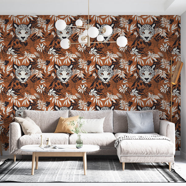 Leopard Wallpaper | Animated Leopards and Tropical Foliage