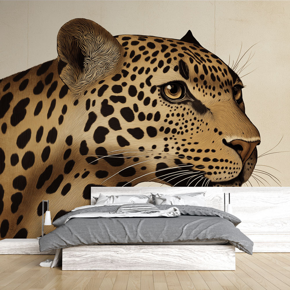 Artistic Leopard Portrait Wallpaper with Captivating Detail