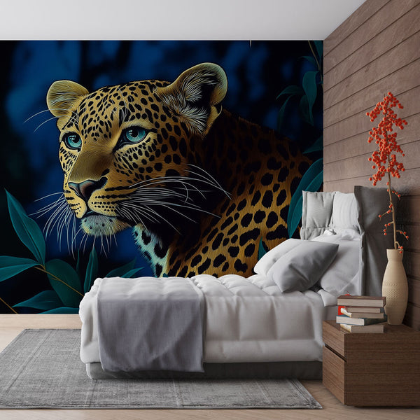 Artistic Leopard Wallpaper | Nocturnal Jungle Portrait